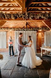bride and groom with Celebrant