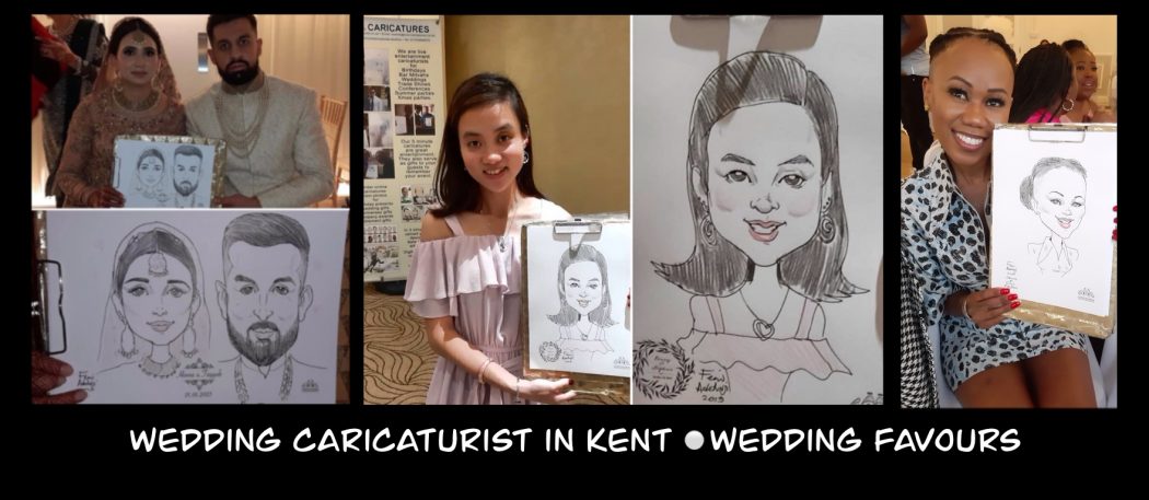 caricatures as wedding favours
