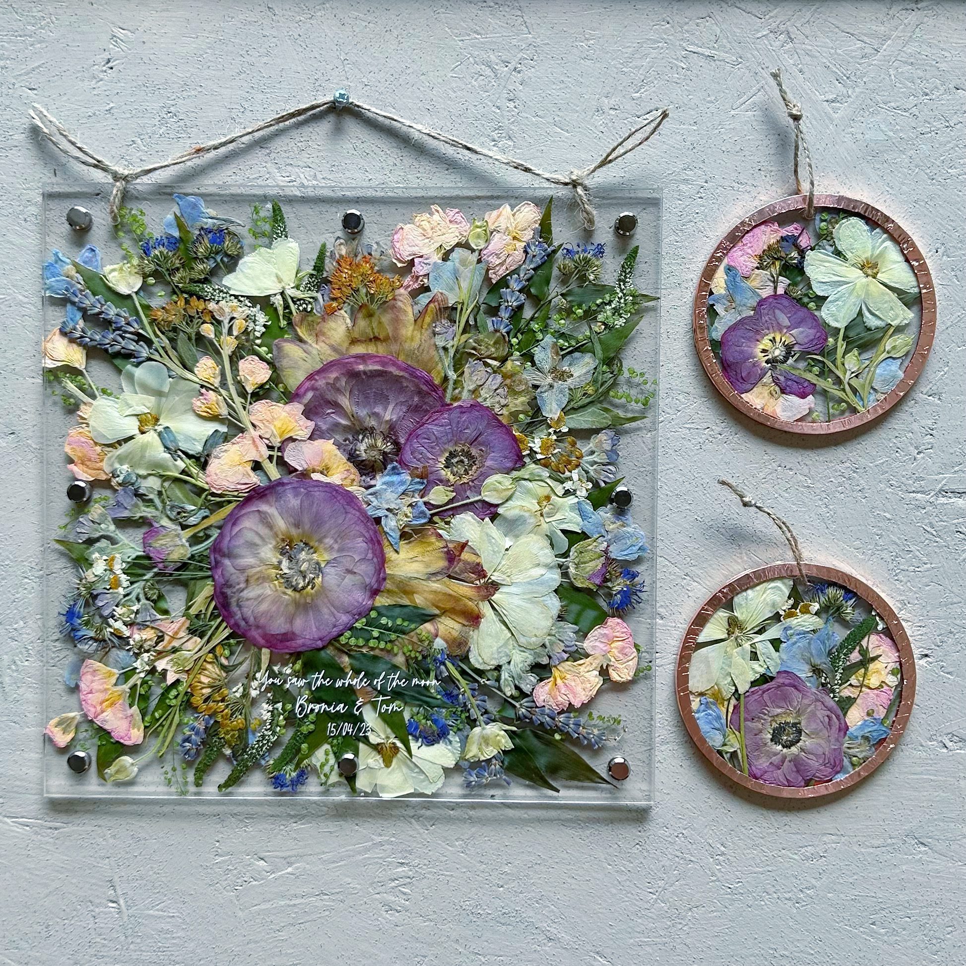dried flower wedding preservation circles and square