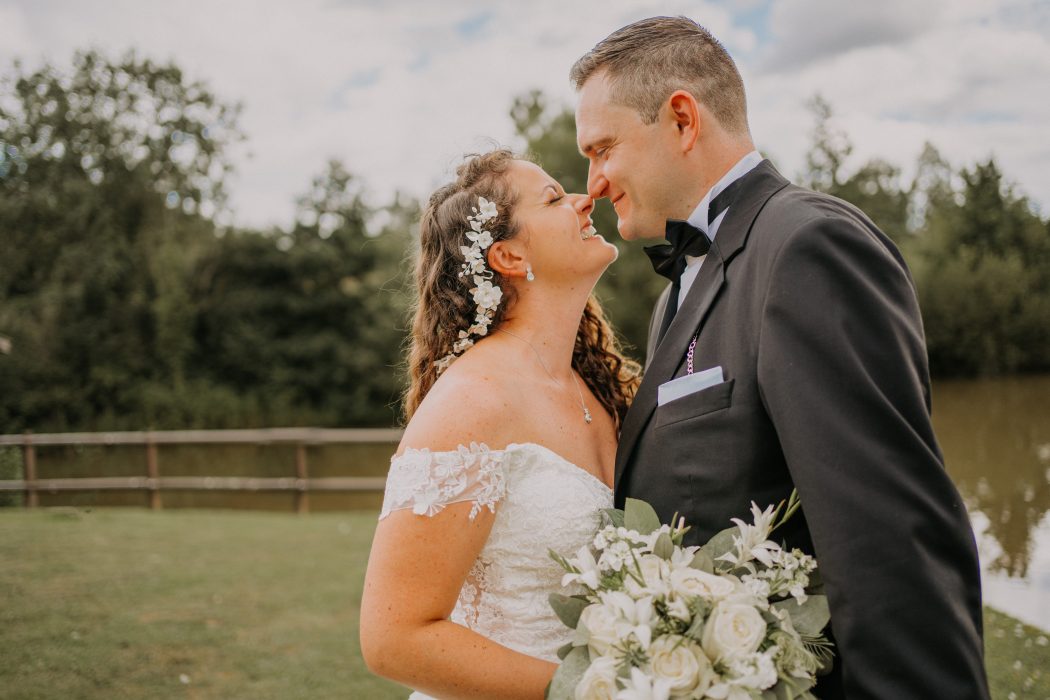 outdoor bride and groom