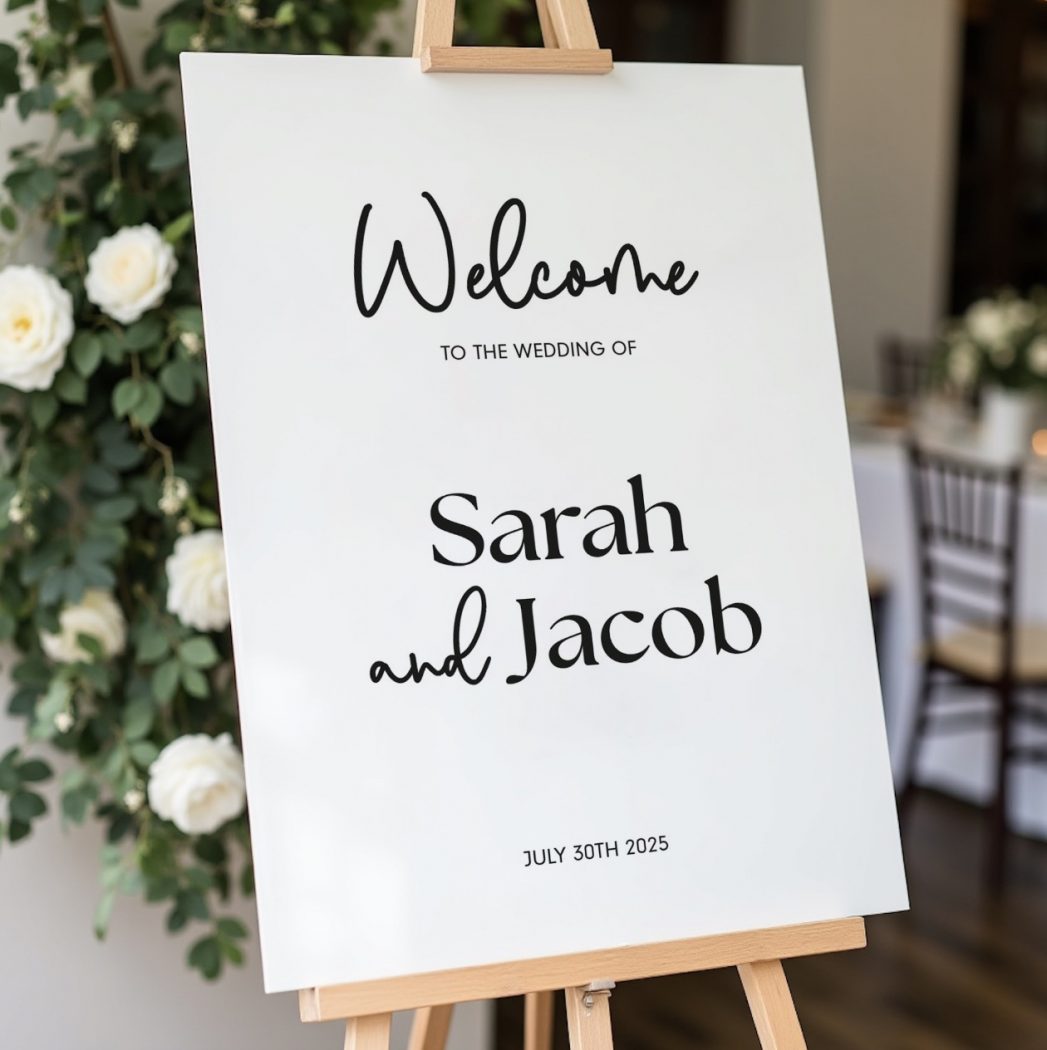 Elegant Minimalist Welcome Board