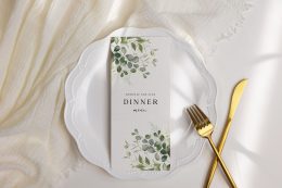 greenery theme wedding menus