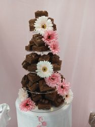 chocolate brownie wedding tower