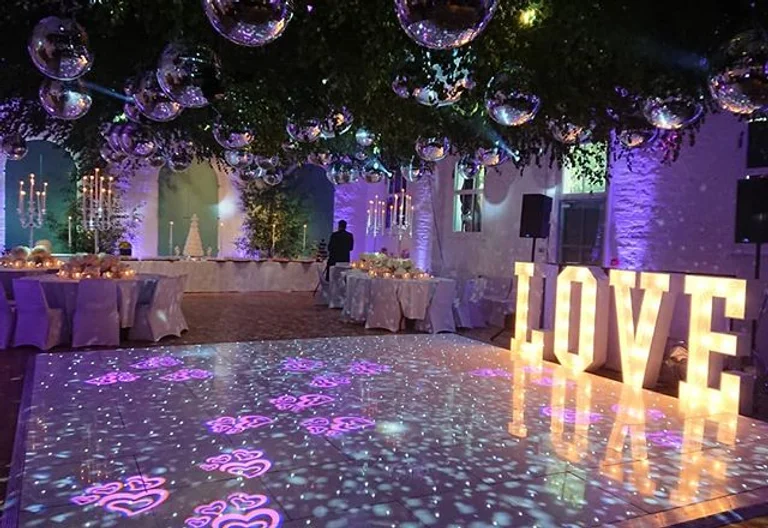 LED dancefloor and LOVE lights