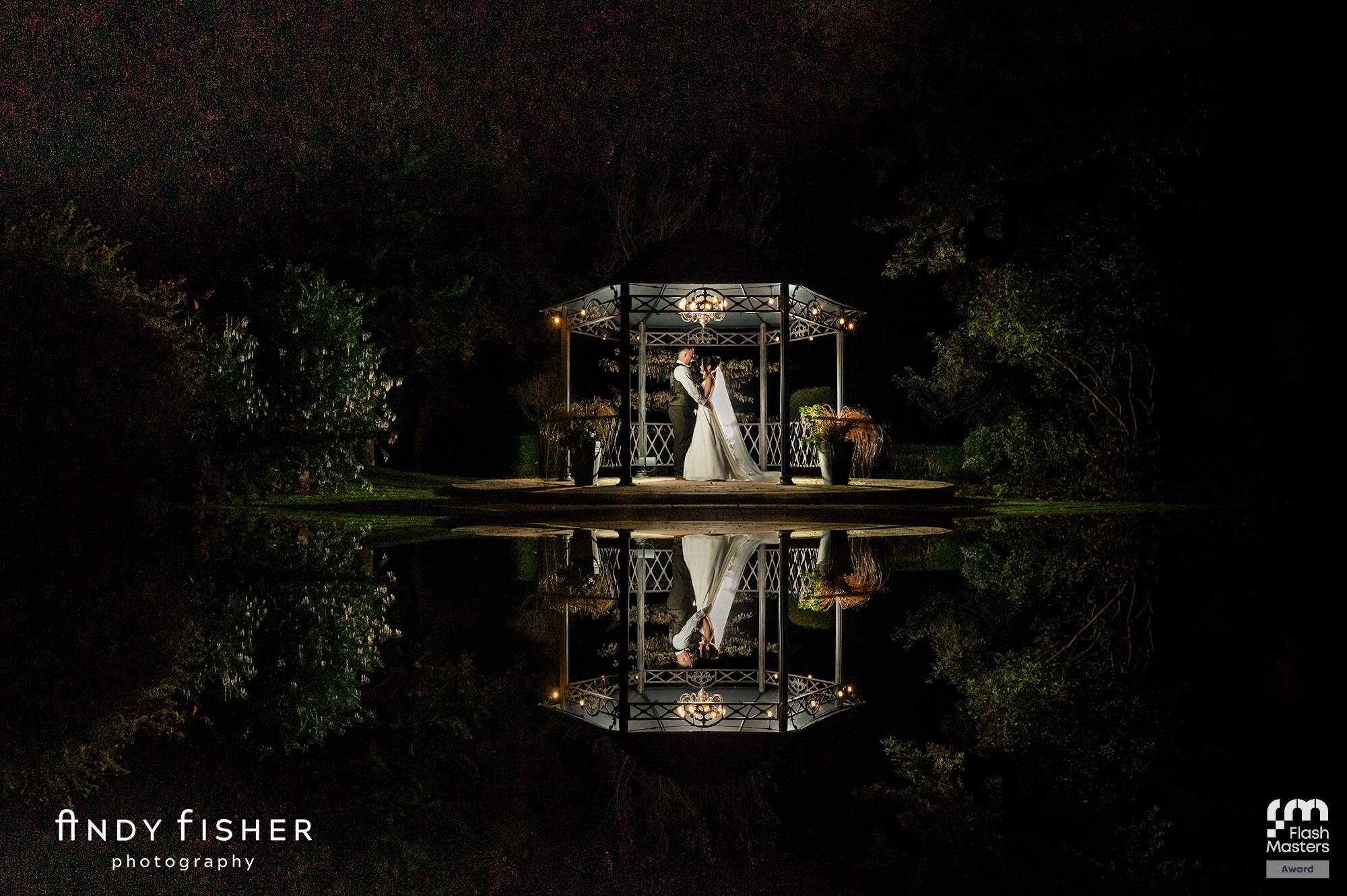 outdoor wedding shot of bride
