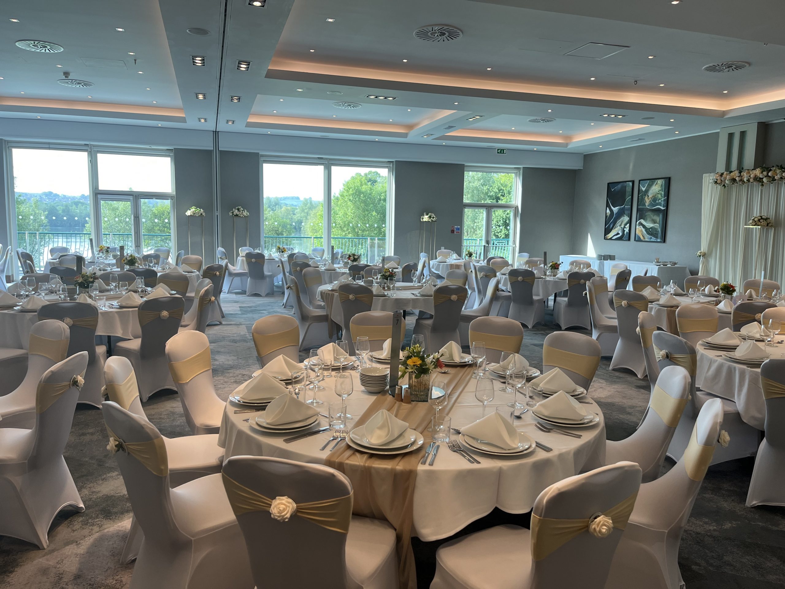 indoor wedding reception setup