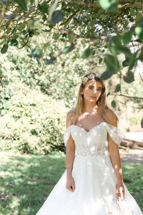 outdoor bridal shot with trees
