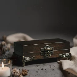 Wooden wedding ring box for a wedding ceremony