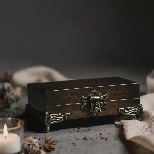 Wooden wedding ring box for a wedding ceremony