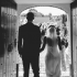 bride and groom leaving church