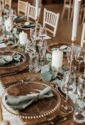 sage wedding table set up