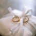 wedding rings on cushion