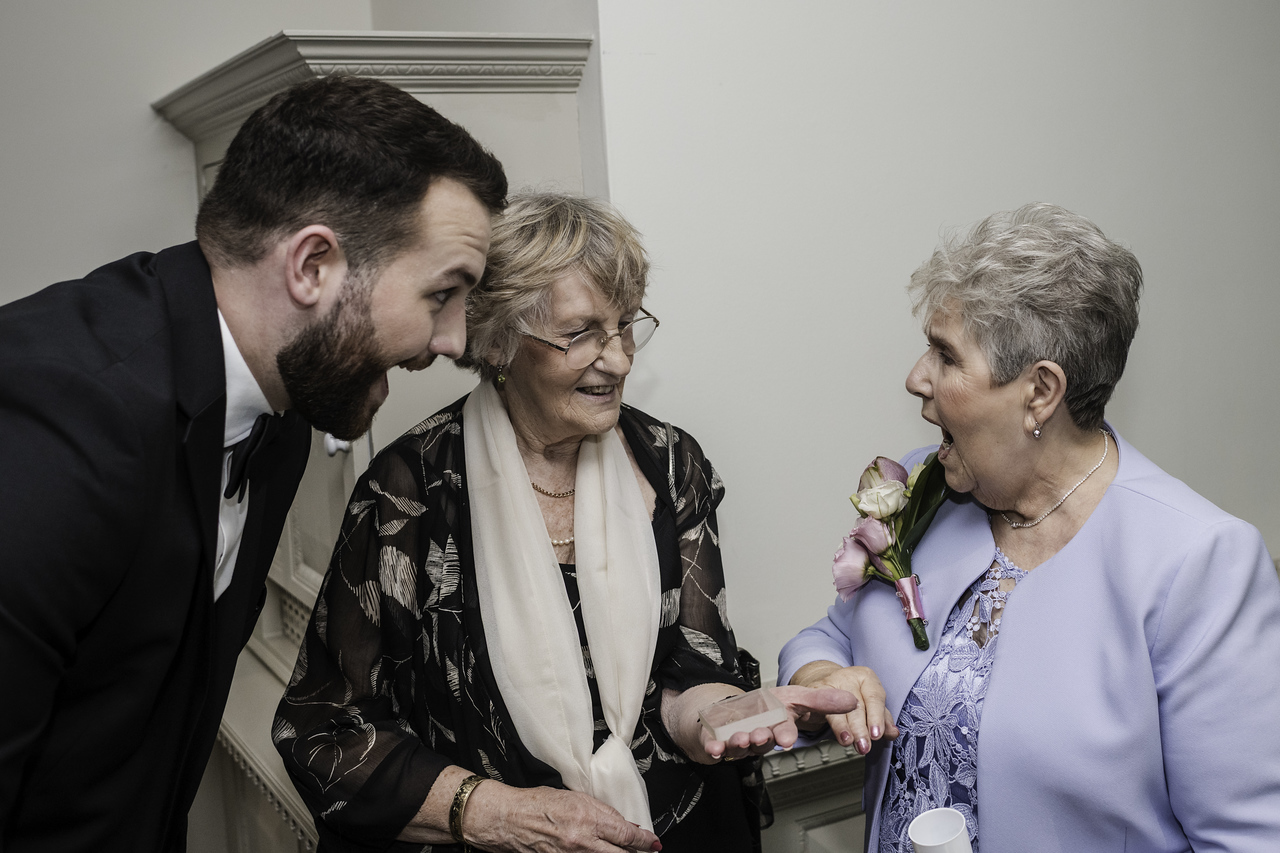 magician welcoming guests