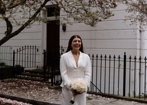 bride with flowers