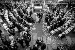 Overhead wedding shot