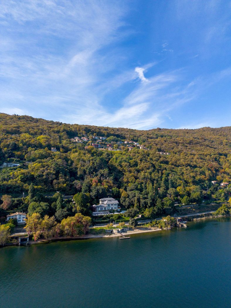 Aerial shot of destination wedding