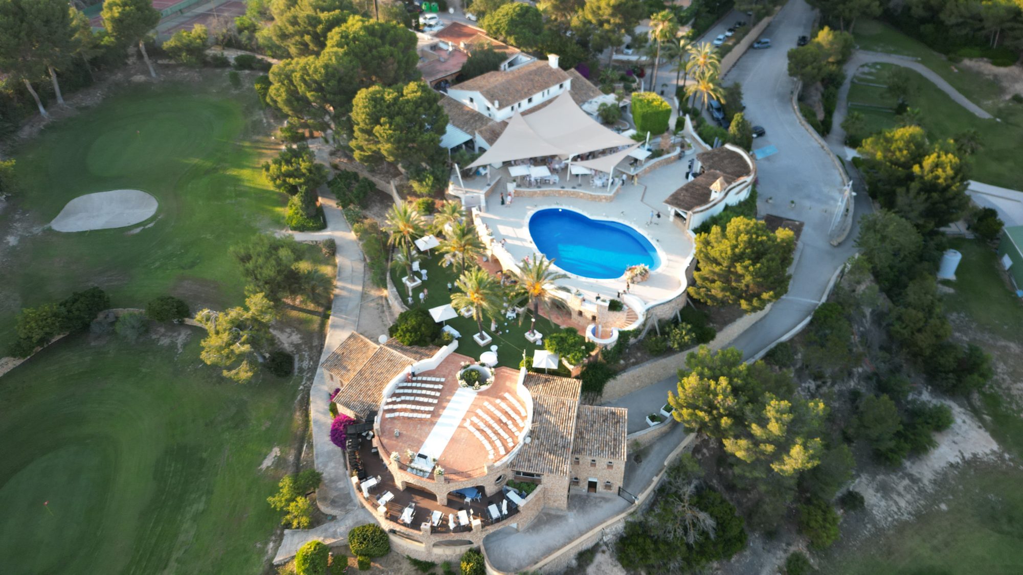 aerial view of wedding venue