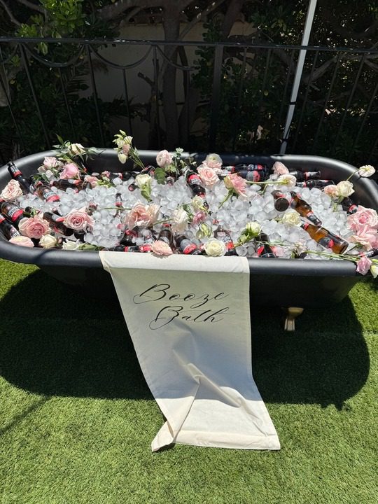 wedding booze bath